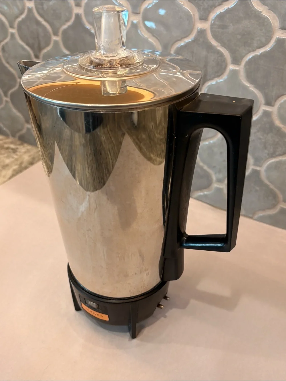 VTG Hoover Electric Percolator Coffee Maker Stainless Steel Mid-Century Retro